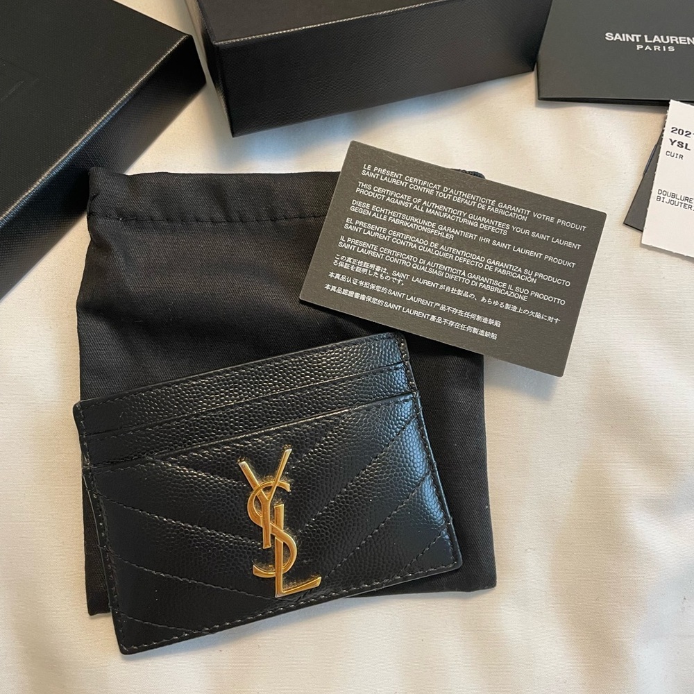 YSL Black Monogramme Card Holder